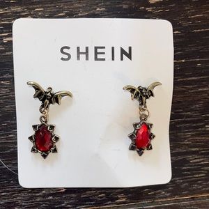 NWT SHEIN Hanging Bat Earrings